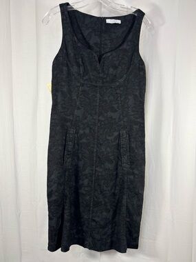 NWT TONET Black Sleeveless Linen & Cotton Jacquard Sheath Dress Size 4